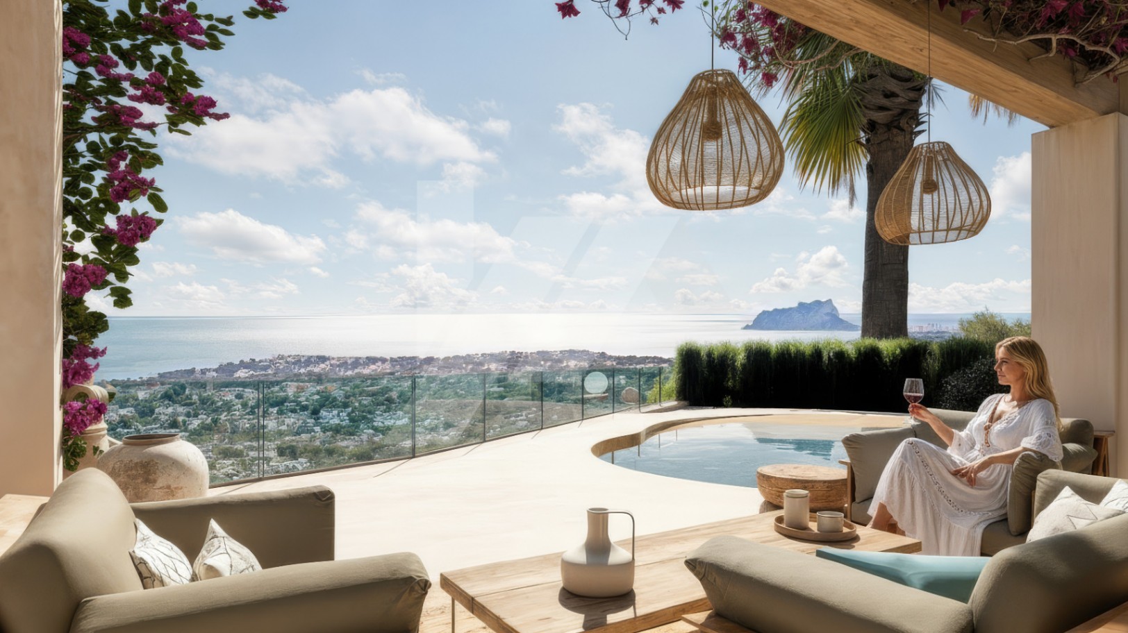 Villa avec vue panoramique sur la mer à vendre à Moraira, Costa Blanca.