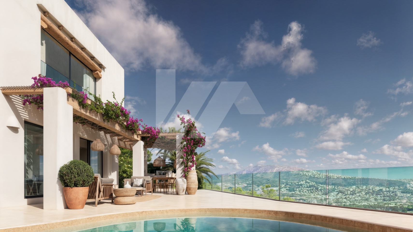 Villa avec vue panoramique sur la mer à vendre à Moraira, Costa Blanca.